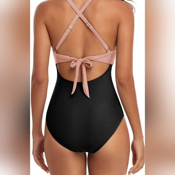 Eomenie Women's One Piece Swimsuit Tummy Control High Waisted Swimwear - Picture 3 of 6